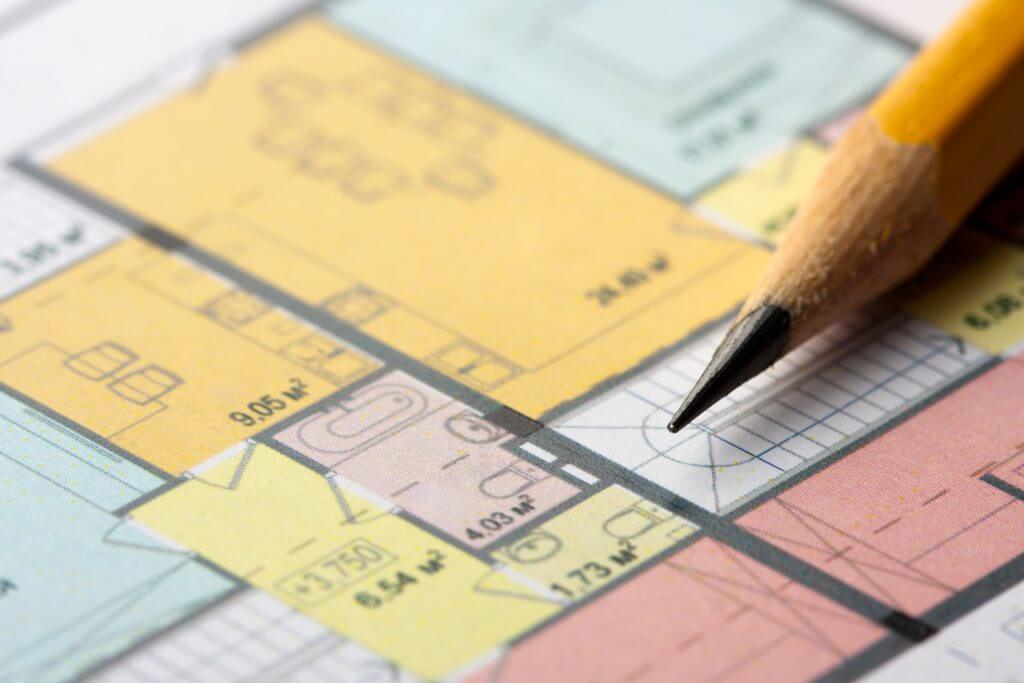 Plan d'architecte d'un bâtiment à étage